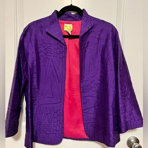 Chico's Purple Blazer with Pink Lining